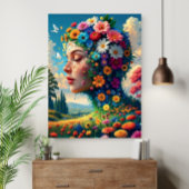 Floral Goddess Surreal Art Poster ポスター