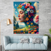 Floral Goddess Surreal Art Poster ポスター