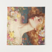 Floral Goddess Vintage Wall Tapestry タペストリー (正面(横))