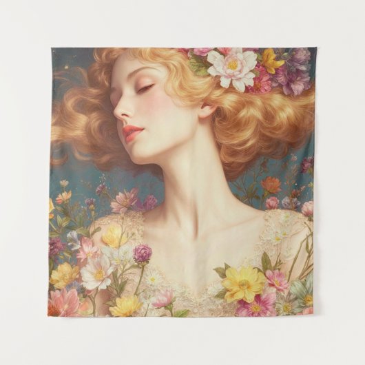 Floral Goddess Vintage Wall Tapestry タペストリー (正面)