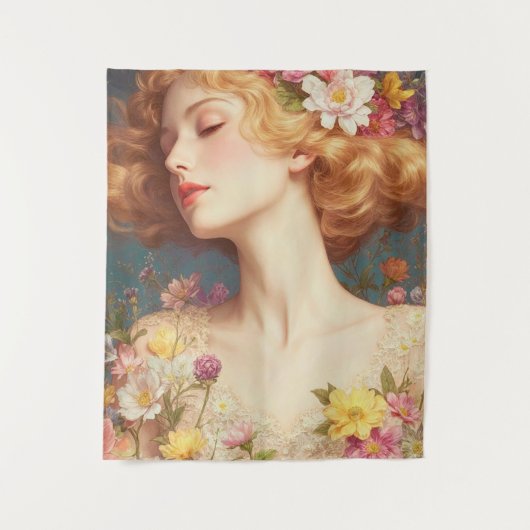 Floral Goddess Vintage Wall Tapestry タペストリー (正面)