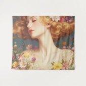 Floral Goddess Vintage Wall Tapestry タペストリー (正面(横))