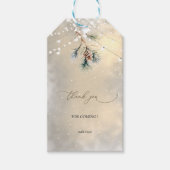 Floral Gold Frame Champagne Glass Wedding  ギフトタグ (正面)