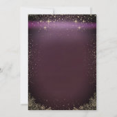 Floral Gold Moon,Stars Burgundy Bridal Shower 招待状 (裏面)