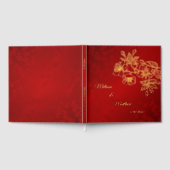 Floral Gold Red Christmas Wedding ゲストブック (全面)