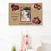 Floral Gold Red Quinceañera Masquerade & Photo 横断幕 (インサイチュ)