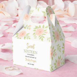 Floral Gold Script Sweet Sixteen Birthday  フェイバーボックス