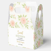 Floral Gold Script Sweet Sixteen Birthday  フェイバーボックス (オープン)