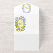 Floral Golden Foil Wedding invitation オールインワン招待状 (外側)