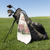 Floral Golf Cart Towel Gift ゴルフタオル (グリーン)