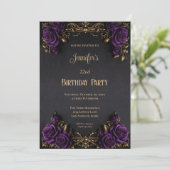 Floral Gothic Birthday Invitation 招待状 (スタンド正面)