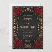 Floral Gothic Birthday Invitation 招待状 (正面)
