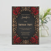 Floral Gothic Birthday Invitation 招待状 (スタンド正面)