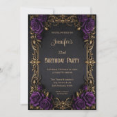 Floral Gothic Birthday Invitation 招待状 (正面)