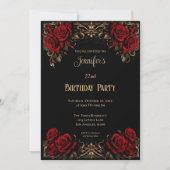 Floral Gothic Birthday Invitation 招待状 (正面)