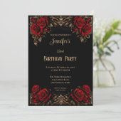 Floral Gothic Birthday Invitation 招待状 (スタンド正面)
