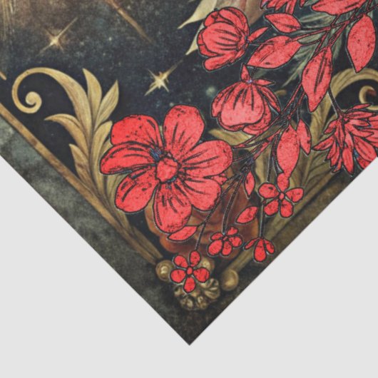 Floral Gothic Tarot Reader's Card Abstract Collage 薄葉紙 (詳細)