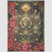Floral Gothic Tarot Reader's Card Abstract Collage 薄葉紙 (正面)