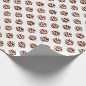 Floral Grace – Seamless Cross & Lily Wreath ラッピングペーパー (角)