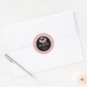 Floral Grad Cap Pink Bow Confetti   ラウンドシール (封筒)