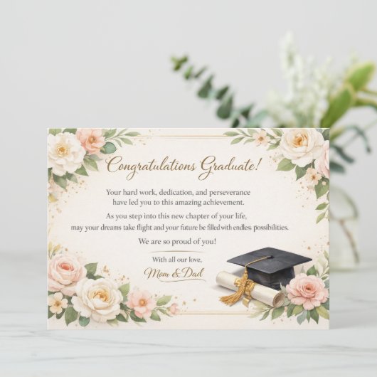 Floral Graduation Card シーズンカード (スタンド正面)
