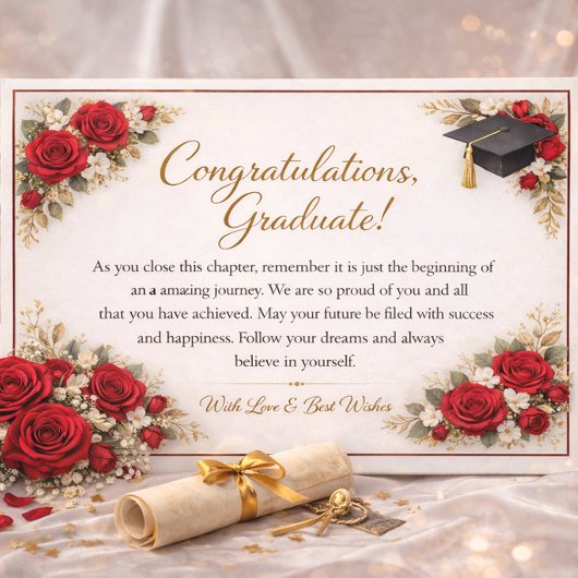 Floral Graduation Congratulations Card シーズンカード