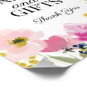 Floral Graduation Party Cards and Gifts Sign ポスター (角)