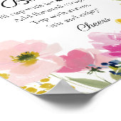 Floral Graduation Party Dirty Soda Bar Sign ポスター (角)