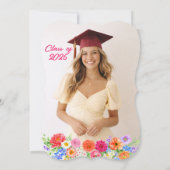 Floral Graduation Party Invitation Template  招待状 (裏面)