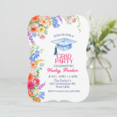 Floral Graduation Party Invitation Template  招待状 (スタンド正面)