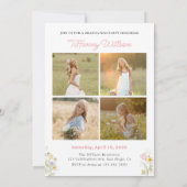 Floral Graduation Party Photo Invitation 招待状 (裏面)