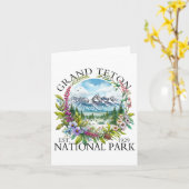 Floral Grand Teton National Park Hiking Camping Ou カード (黄色い花)