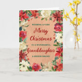 Floral Granddaughter & her Husband Merry Christmas カード (黄色い花)