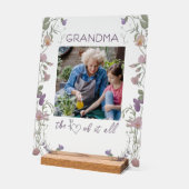 Floral Grandma the Heart of it All Photo Acrylic アクリルサイン (傾斜)