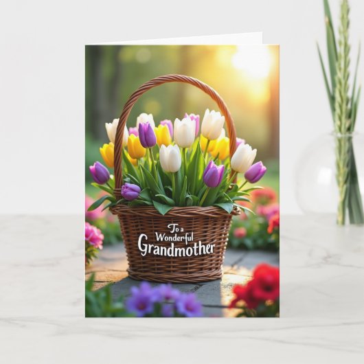 Floral Grandmother Message Card カード (正面)