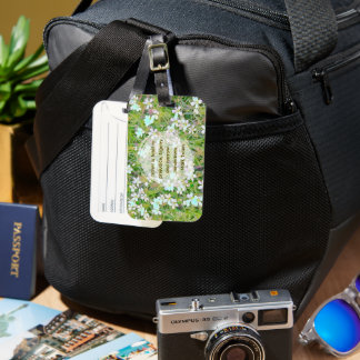 FLORAL, GREEN AND WHITE/TRAVEL QUOTE Luggage Tag ラゲッジタグ