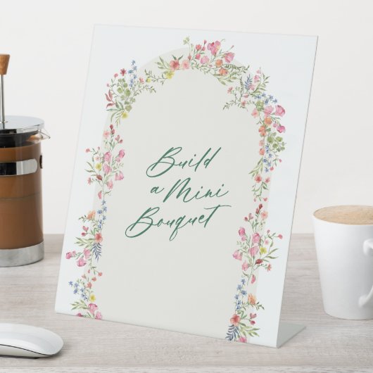 floral green arch build a bouquet wedding 台座サイン (インサイチュ)