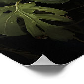 Floral Green Fern Skull Portrait Print, Dark ポスター (角)