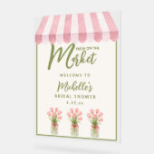 Floral Green Fresh Off The Market Bridal Shower  アクリルサイン (傾斜)