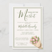 Floral Green Fresh Off The Market Bridal Shower  招待状 (正面)