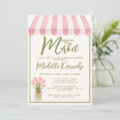 Floral Green Fresh Off The Market Bridal Shower  招待状 (スタンド正面)