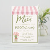 Floral Green Fresh Off The Market Bridal Shower  招待状 (スタンド正面)