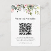 Floral Greenery Foliage QR Code & Photo Wedding エンクロージャーカード (正面)