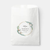 Floral Greenery Gold Muslim Nikah White Wedding フェイバーバッグ (正面)