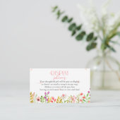 Floral Greenery Rustic Baby Shower Display Shower エンクロージャーカード (スタンド正面)