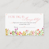 Floral Greenery Rustic How Big is Mommy’s belly エンクロージャーカード (正面)