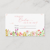 Floral Greenery Rustic How many Candies エンクロージャーカード (正面)