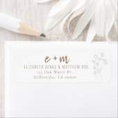 Floral Greenery Wedding ラベル (インサイチュ)