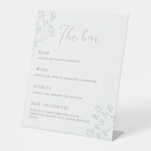 Floral Greenery Wedding 台座サイン (正面)