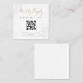 Floral Greenery Wedding Scan Code RSVP エンクロージャーカード (正面/裏面)